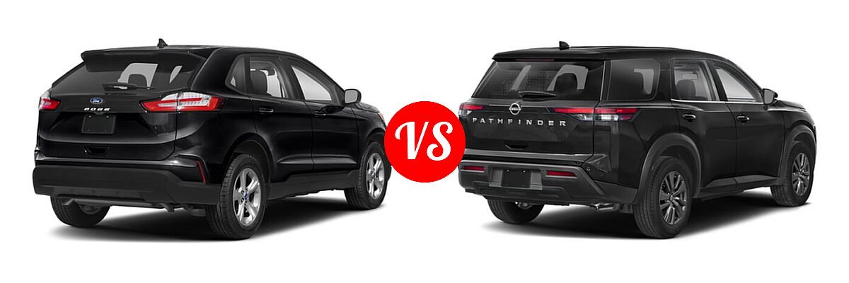 2022 Ford Edge SUV SE / ST vs. 2022 Nissan Pathfinder SUV S - Rear Right Comparison