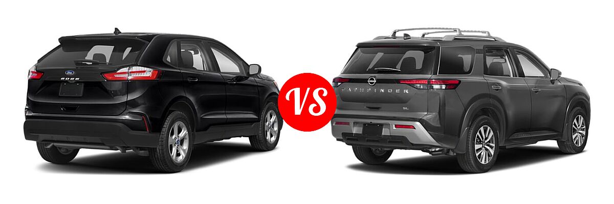 2022 Ford Edge SUV SE / ST vs. 2022 Nissan Pathfinder SUV SL - Rear Right Comparison