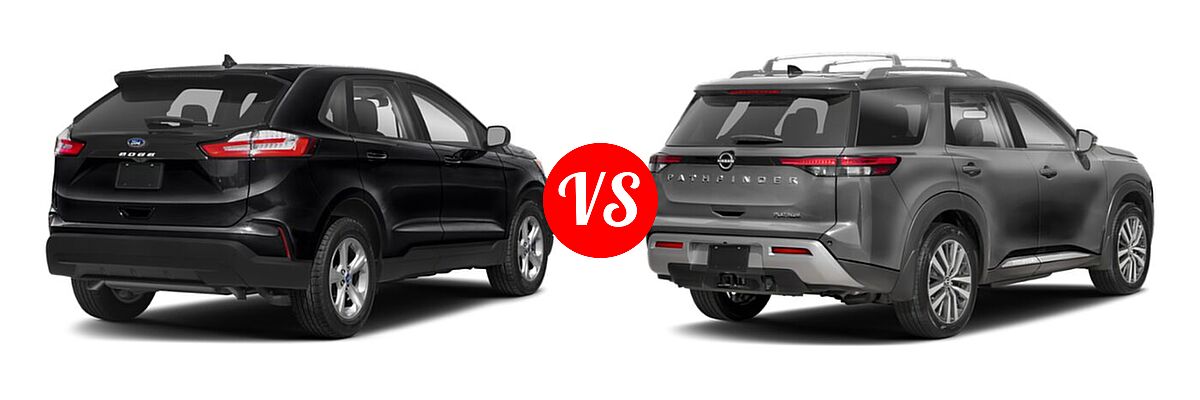 2022 Ford Edge SUV SE / ST vs. 2022 Nissan Pathfinder SUV Platinum - Rear Right Comparison
