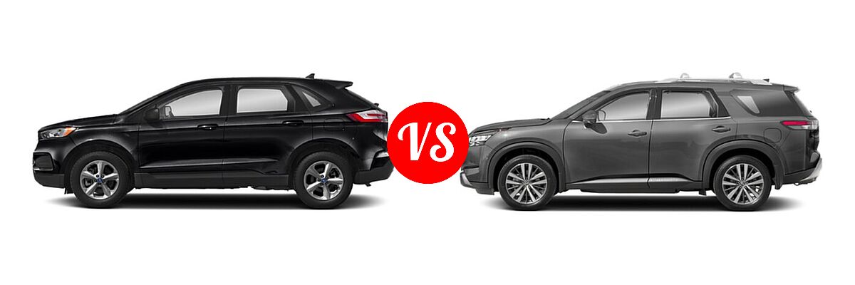 2022 Ford Edge SUV SE / ST vs. 2022 Nissan Pathfinder SUV Platinum - Side Comparison