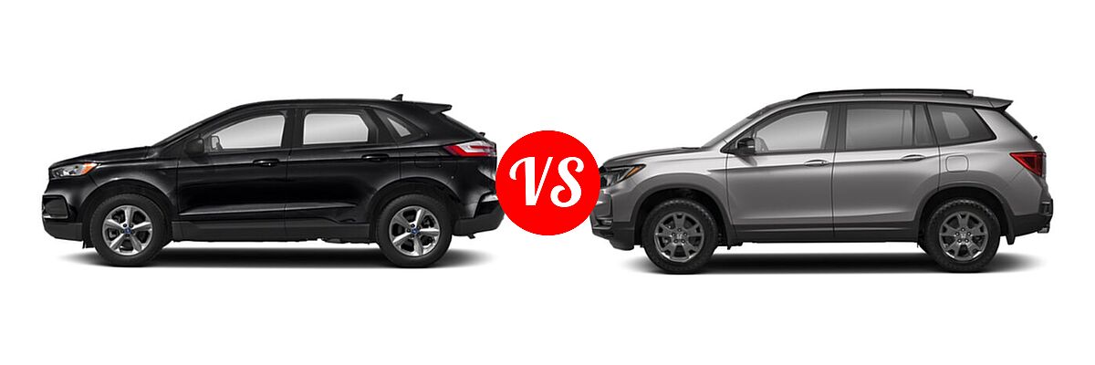 2022 Ford Edge SUV SE / ST vs. 2022 Honda Passport SUV EX-L - Side Comparison