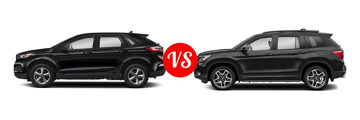 2022 Ford Edge SUV SE / ST vs. 2022 Honda Passport SUV Elite - Side Comparison