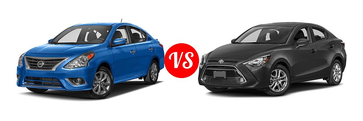 2017 Nissan Versa Sedan SL vs. 2017 Toyota Yaris iA Sedan Auto (GS) / Manual (Natl) - Front Left Comparison