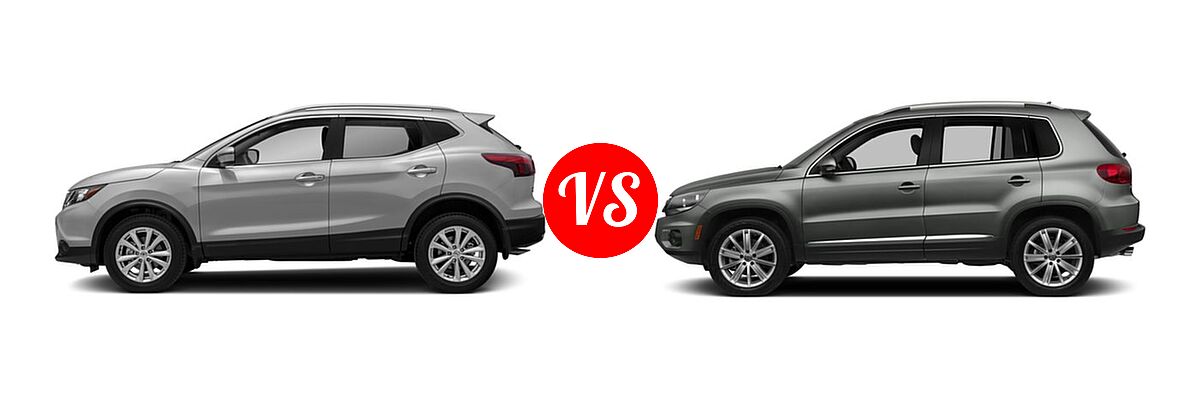2017 Nissan Rogue Sport SUV S / SV vs. 2017 Volkswagen Tiguan Limited SUV 2.0T 4MOTION / 2.0T FWD - Side Comparison