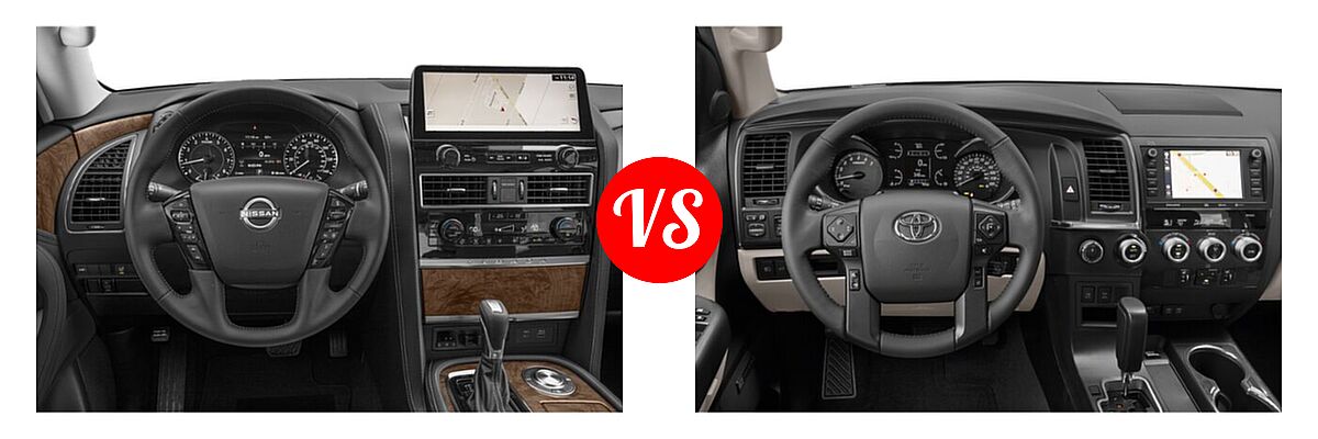 2022 Nissan Armada SUV SL vs. 2022 Toyota Sequoia SUV Limited - Dashboard Comparison