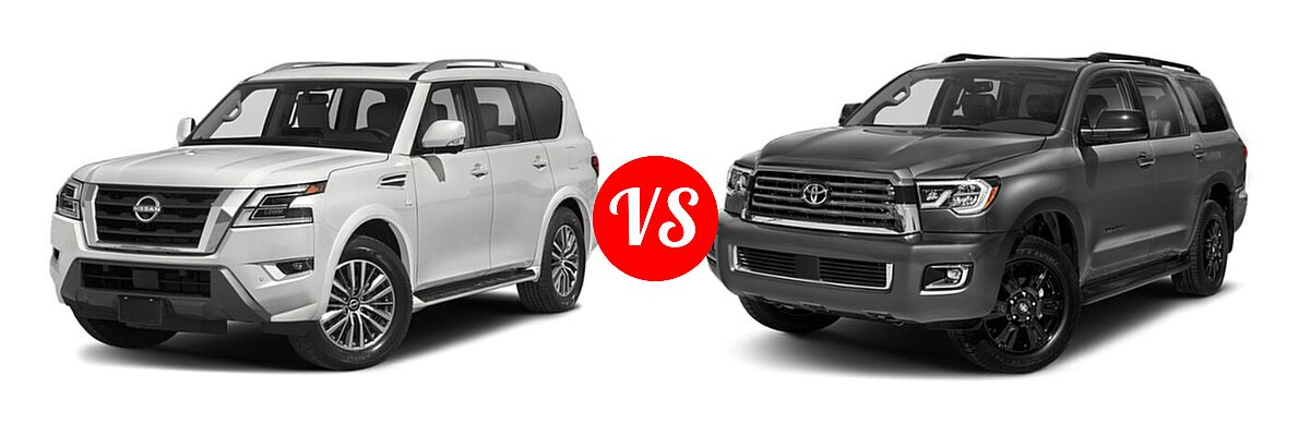 2022 Nissan Armada SUV SL vs. 2022 Toyota Sequoia SUV TRD Sport - Front Left Comparison