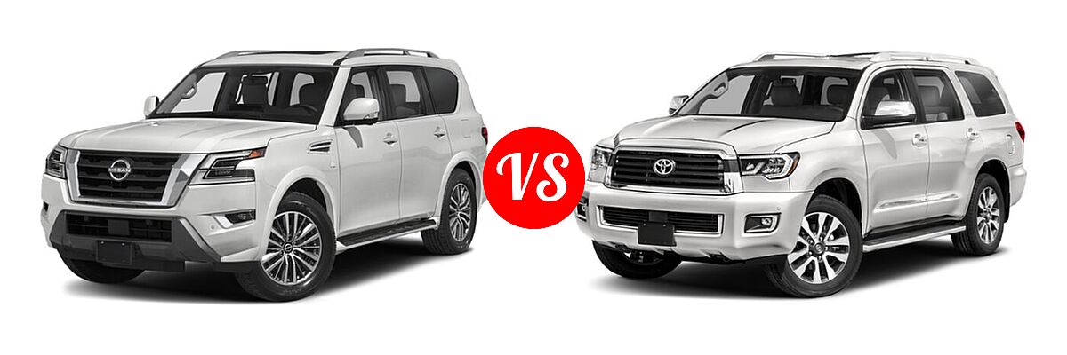 2022 Nissan Armada SUV SL vs. 2022 Toyota Sequoia SUV Limited - Front Left Comparison