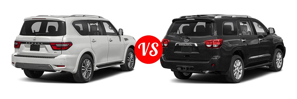 2022 Nissan Armada SUV SL vs. 2022 Toyota Sequoia SUV Platinum - Rear Right Comparison