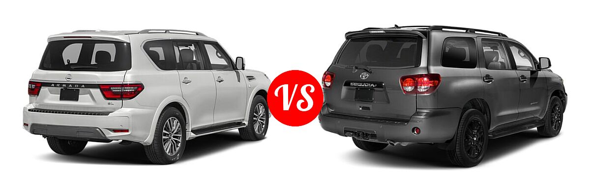 2022 Nissan Armada SUV SL vs. 2022 Toyota Sequoia SUV TRD Sport - Rear Right Comparison