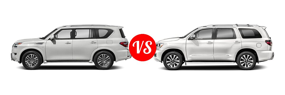 2022 Nissan Armada SUV SL vs. 2022 Toyota Sequoia SUV Limited - Side Comparison