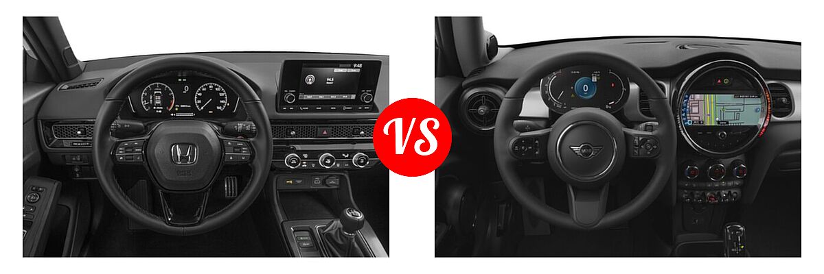 2022 Honda Civic Hatchback LX vs. 2022 MINI Hardtop 2 Door Hatchback Cooper / Cooper S / Oxford Edition - Dashboard Comparison