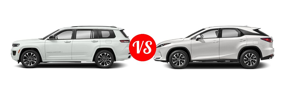 2022 Jeep Grand Cherokee L SUV Altitude / Laredo / Limited / Summit / Summit Reserve vs. 2022 Lexus RX 350 SUV RX 350 - Side Comparison
