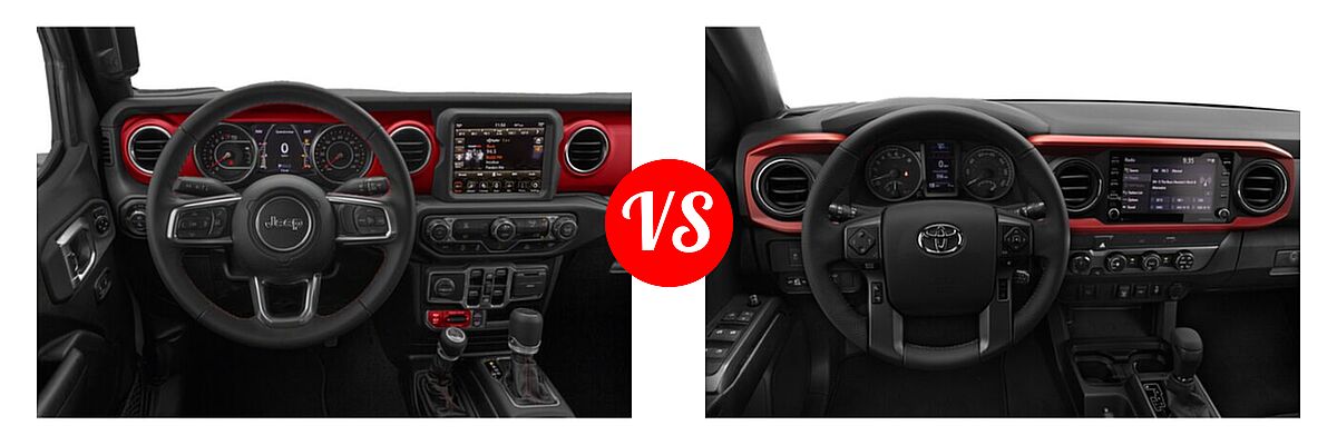 2022 Jeep Gladiator Pickup Rubicon vs. 2022 Toyota Tacoma Pickup TRD Sport - Dashboard Comparison