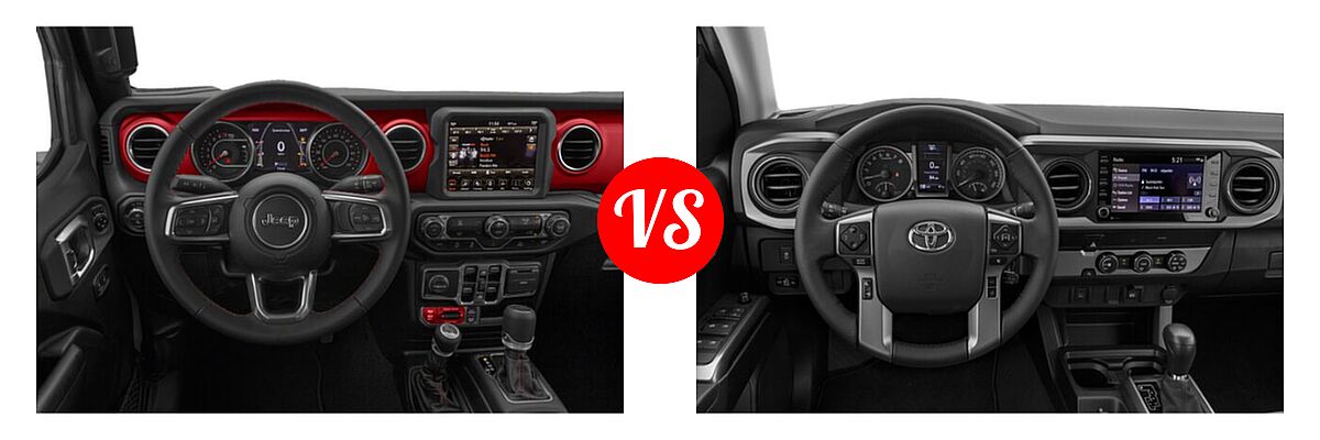 2022 Jeep Gladiator Pickup Rubicon vs. 2022 Toyota Tacoma Pickup SR5 - Dashboard Comparison