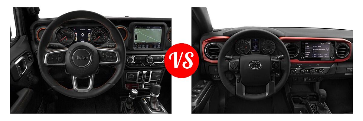 2022 Jeep Gladiator Pickup Mojave vs. 2022 Toyota Tacoma Pickup TRD Sport - Dashboard Comparison