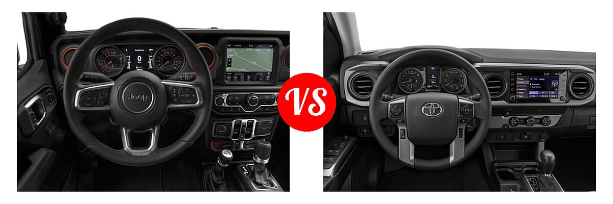 2022 Jeep Gladiator Pickup Mojave vs. 2022 Toyota Tacoma Pickup SR5 - Dashboard Comparison