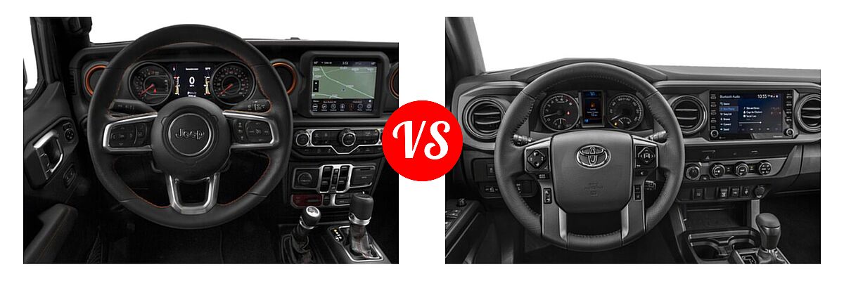 2022 Jeep Gladiator Pickup Mojave vs. 2022 Toyota Tacoma Pickup TRD Off Road - Dashboard Comparison