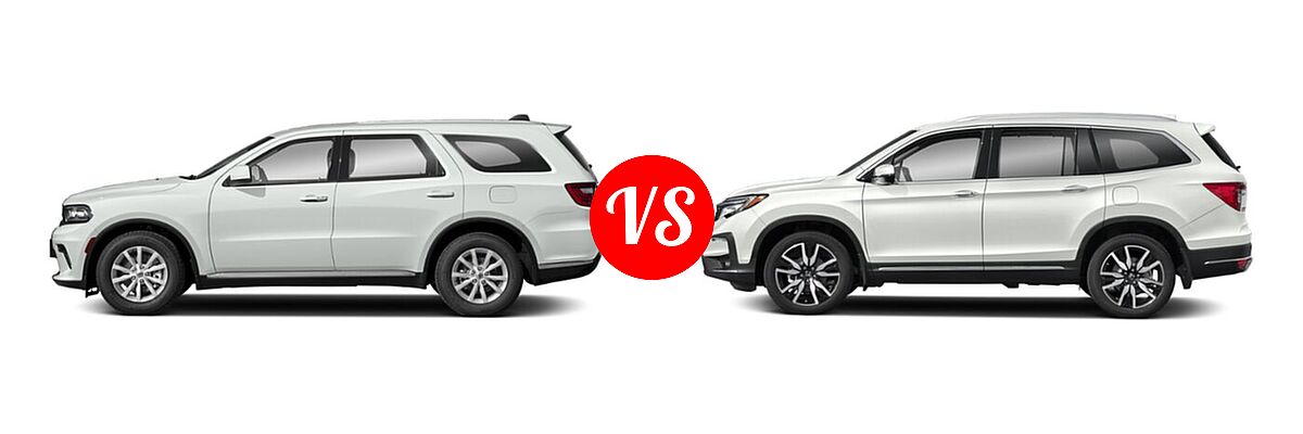 2022 Dodge Durango SUV SXT vs. 2022 Honda Pilot SUV Touring 8-Passenger - Side Comparison