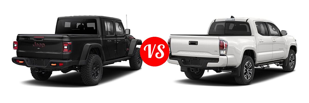 2022 Jeep Gladiator Pickup Mojave vs. 2022 Toyota Tacoma Pickup TRD Sport - Rear Right Comparison