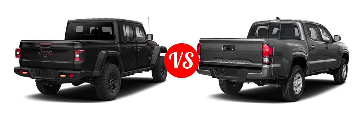 2022 Jeep Gladiator Pickup Mojave vs. 2022 Toyota Tacoma Pickup Limited / SR - Rear Right Comparison