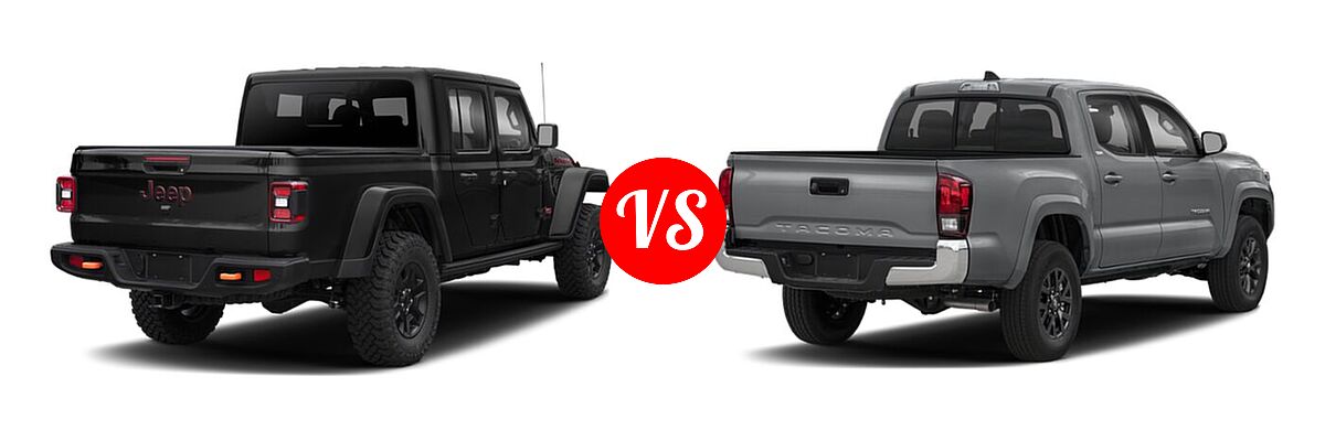 2022 Jeep Gladiator Pickup Mojave vs. 2022 Toyota Tacoma Pickup SR5 - Rear Right Comparison