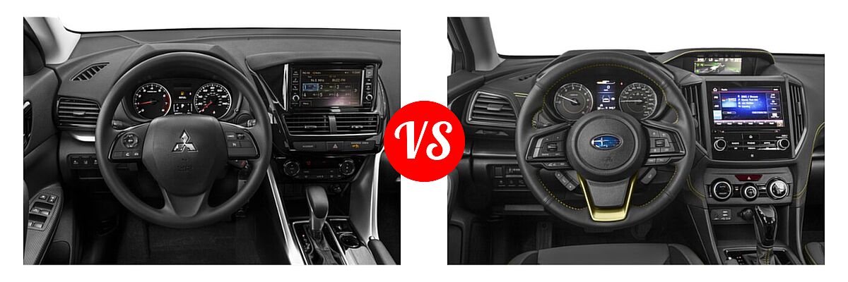 2022 Mitsubishi Eclipse Cross SUV LE vs. 2022 Subaru Crosstrek SUV Sport - Dashboard Comparison