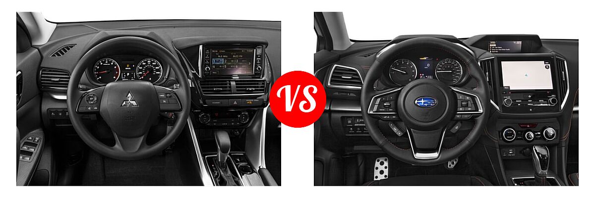 2022 Mitsubishi Eclipse Cross SUV LE vs. 2022 Subaru Crosstrek SUV Limited - Dashboard Comparison