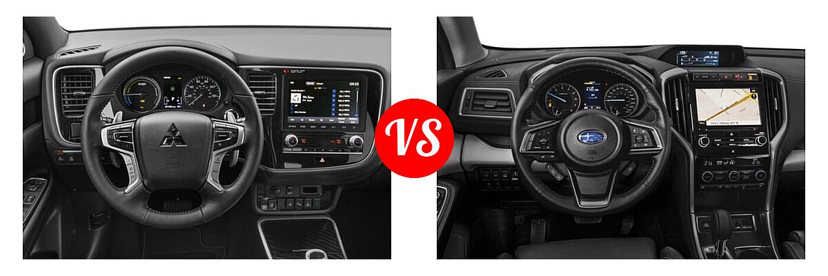 2022 Mitsubishi Outlander PHEV SUV PHEV SEL vs. 2022 Subaru Ascent SUV Premium - Dashboard Comparison