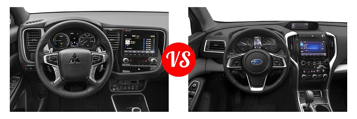2022 Mitsubishi Outlander PHEV SUV PHEV SEL vs. 2022 Subaru Ascent SUV Limited - Dashboard Comparison