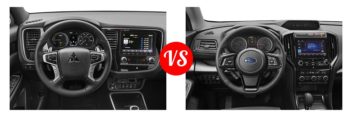2022 Mitsubishi Outlander PHEV SUV PHEV SEL vs. 2022 Subaru Ascent SUV Onyx Edition - Dashboard Comparison