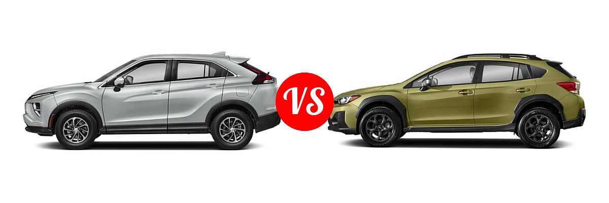 2022 Mitsubishi Eclipse Cross SUV LE vs. 2022 Subaru Crosstrek SUV Sport - Side Comparison