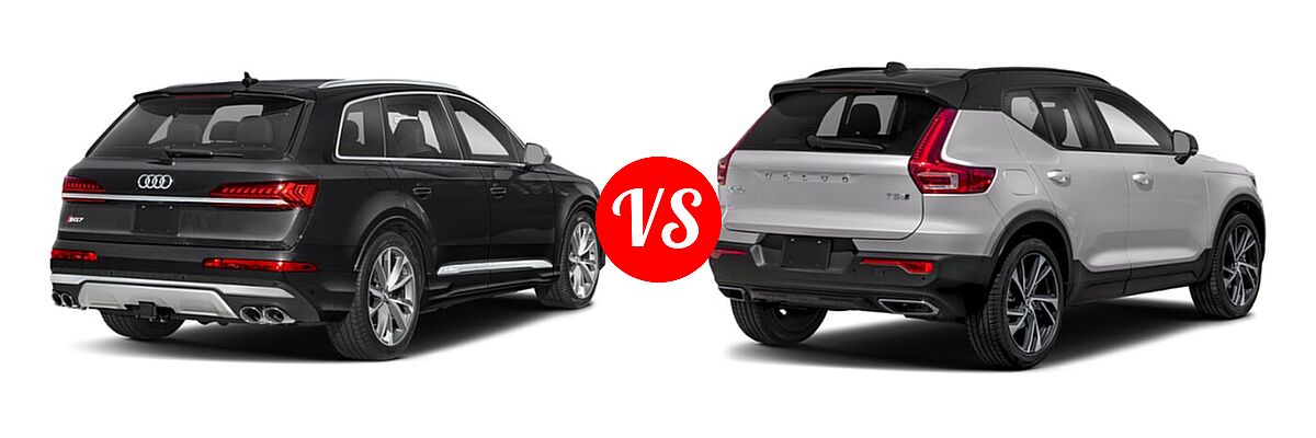 2022 Audi SQ7 SUV Premium Plus / Prestige vs. 2019 Volvo XC40 SUV R-Design - Rear Right Comparison