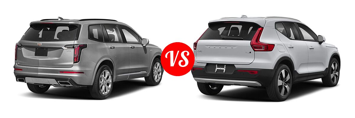 2022 Cadillac XT6 SUV Luxury / Sport vs. 2019 Volvo XC40 SUV Momentum / R-Design - Rear Right Comparison