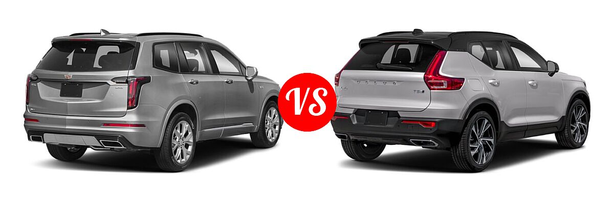 2022 Cadillac XT6 SUV Luxury / Sport vs. 2019 Volvo XC40 SUV R-Design - Rear Right Comparison