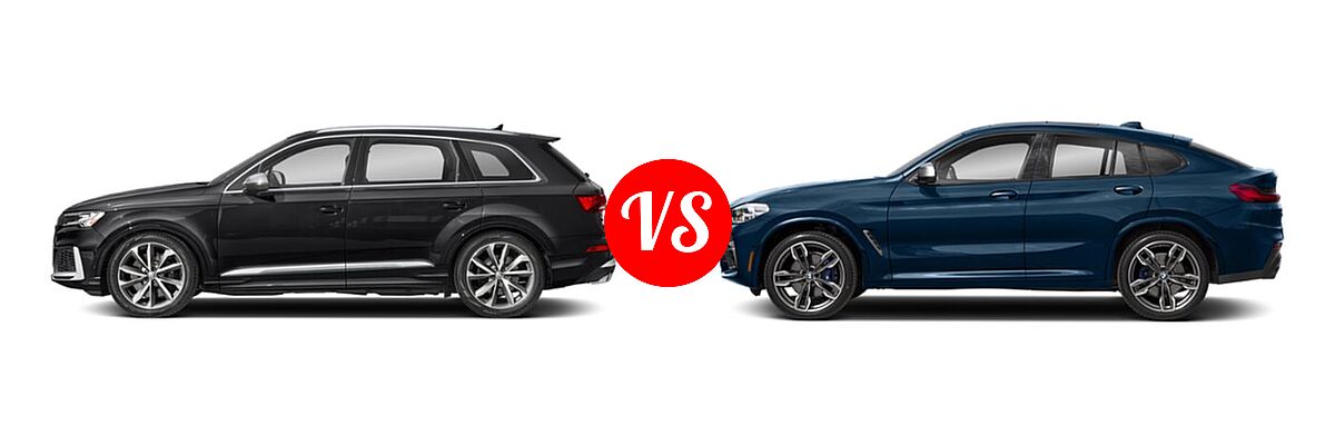 2022 Audi SQ7 SUV Premium Plus / Prestige vs. 2019 BMW X4 M40i SUV M40i - Side Comparison