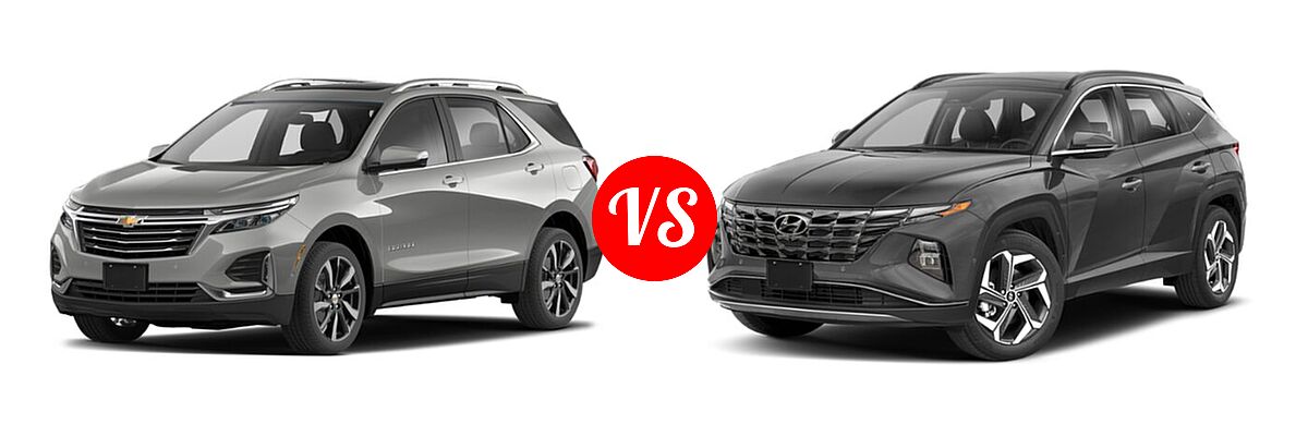 2022 Chevrolet Equinox SUV LS / LT / Premier / RS vs. 2022 Hyundai Tucson SUV Limited - Front Left Comparison