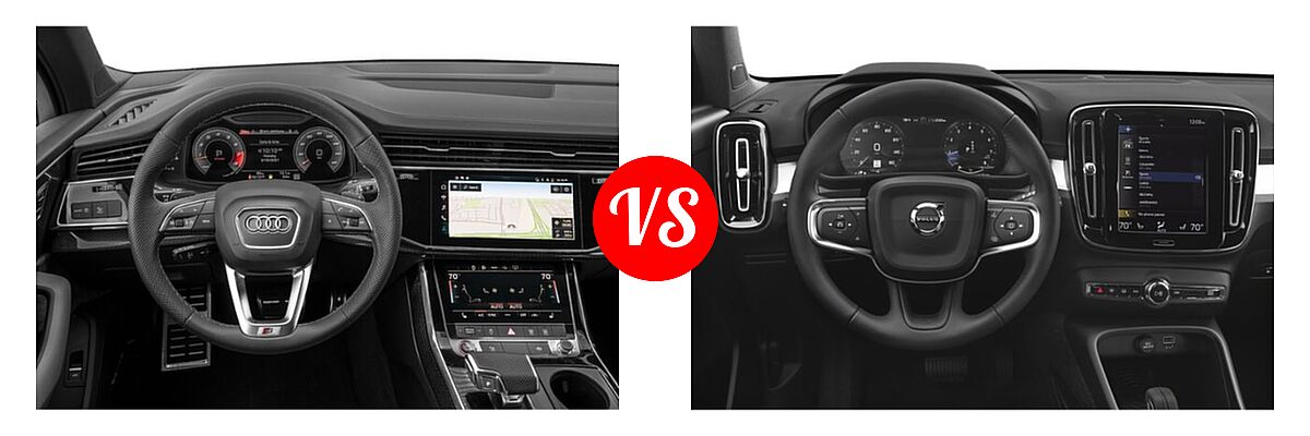 2022 Audi SQ7 SUV Premium Plus / Prestige vs. 2019 Volvo XC40 SUV Momentum / R-Design - Dashboard Comparison
