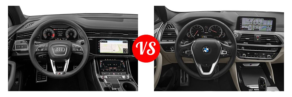 2022 Audi SQ7 SUV Premium Plus / Prestige vs. 2019 BMW X4 M40i SUV M40i - Dashboard Comparison
