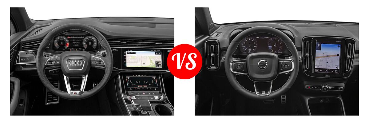 2022 Audi SQ7 SUV Premium Plus / Prestige vs. 2019 Volvo XC40 SUV R-Design - Dashboard Comparison