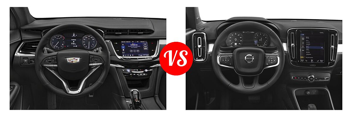 2022 Cadillac XT6 SUV Luxury / Sport vs. 2019 Volvo XC40 SUV Momentum / R-Design - Dashboard Comparison