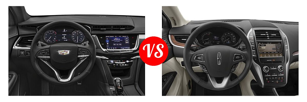 2022 Cadillac XT6 SUV Luxury / Sport vs. 2019 Lincoln MKC SUV Black Label / FWD / Reserve / Select / Standard - Dashboard Comparison