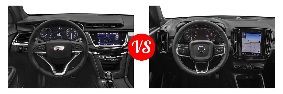2022 Cadillac XT6 SUV Luxury / Sport vs. 2019 Volvo XC40 SUV R-Design - Dashboard Comparison