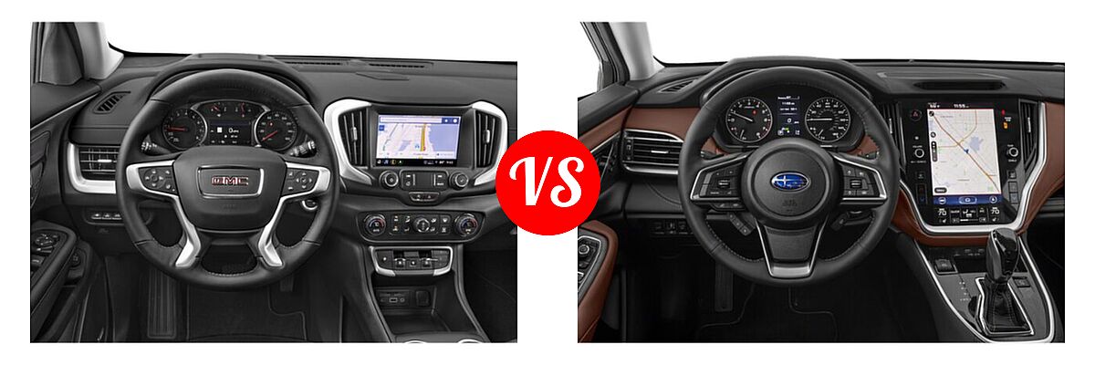 2022 GMC Terrain SUV AT4 / Denali / SLE / SLT vs. 2022 Subaru Outback SUV Touring XT - Dashboard Comparison