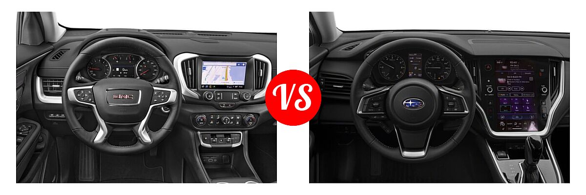 2022 GMC Terrain SUV AT4 / Denali / SLE / SLT vs. 2022 Subaru Outback SUV CVT - Dashboard Comparison