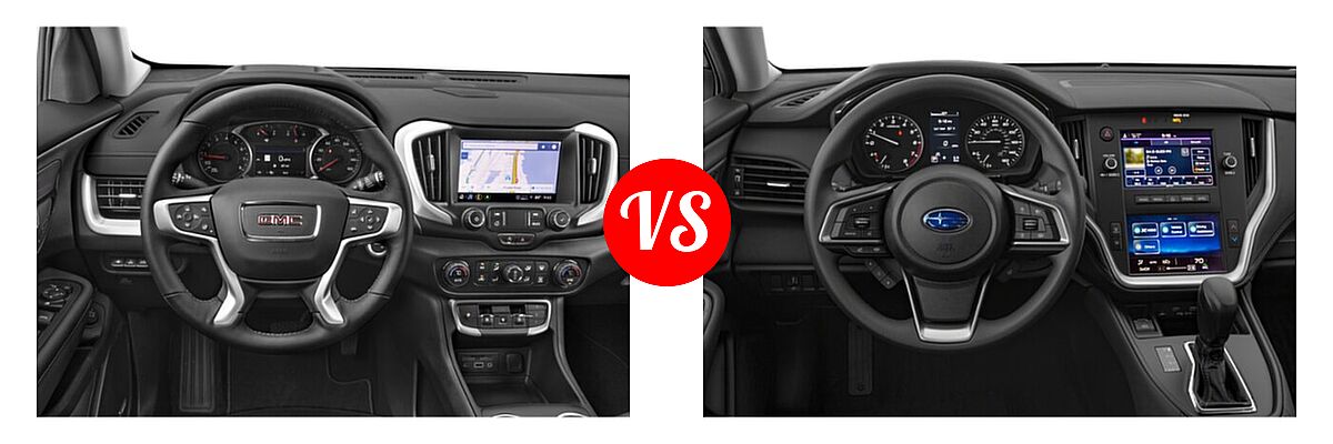 2022 GMC Terrain SUV AT4 / Denali / SLE / SLT vs. 2022 Subaru Outback SUV Limited XT - Dashboard Comparison