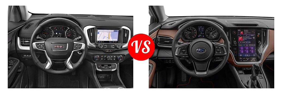 2022 GMC Terrain SUV AT4 / Denali / SLE / SLT vs. 2022 Subaru Outback SUV Touring - Dashboard Comparison