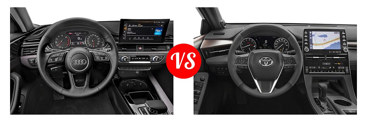2022 Audi A4 Sedan Premium / Premium Plus / Prestige / S line Premium / S line Premium Plus / S line Prestige vs. 2022 Toyota Avalon Sedan Limited - Dashboard Comparison