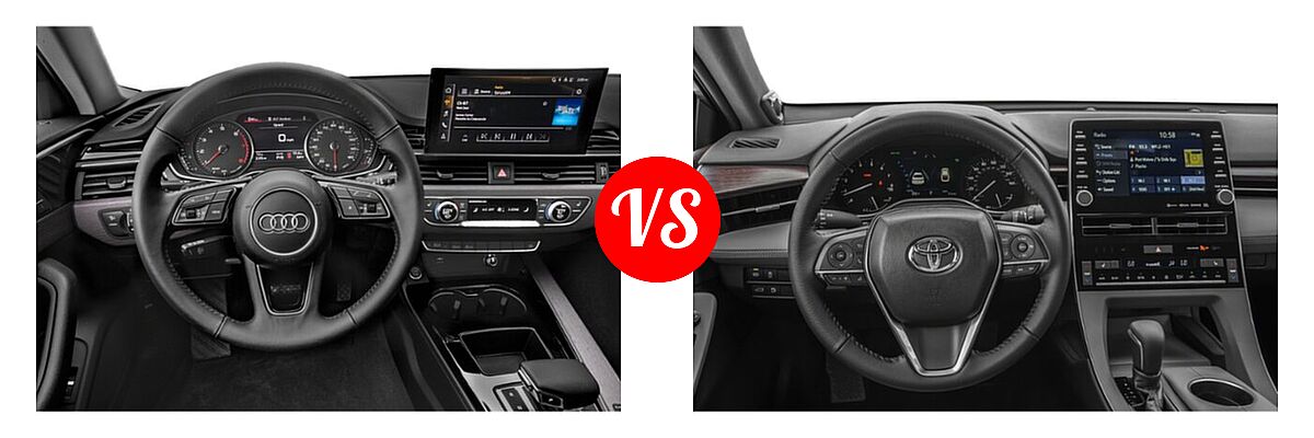 2022 Audi A4 Sedan Premium / Premium Plus / Prestige / S line Premium / S line Premium Plus / S line Prestige vs. 2022 Toyota Avalon Sedan XLE - Dashboard Comparison