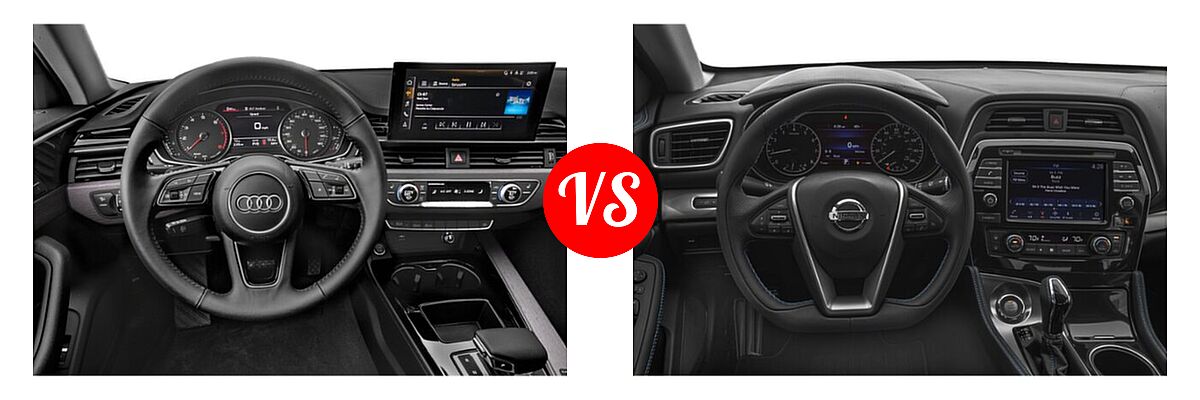 2022 Audi A4 Sedan Premium / Premium Plus / Prestige / S line Premium / S line Premium Plus / S line Prestige vs. 2022 Nissan Maxima Sedan SV - Dashboard Comparison