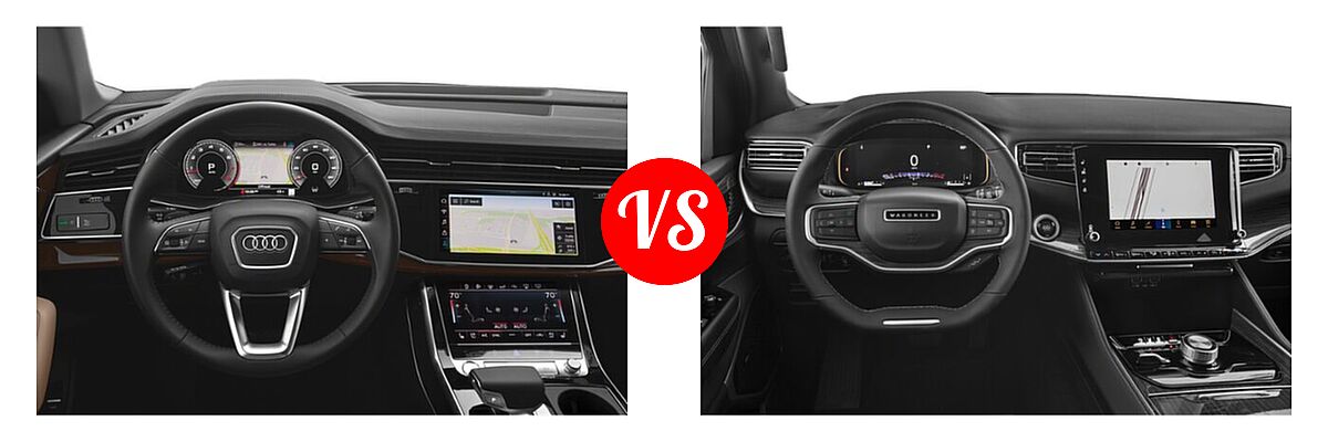 2022 Audi Q8 SUV Premium / Premium Plus / Prestige vs. 2022 Jeep Wagoneer SUV Series II / Series III - Dashboard Comparison